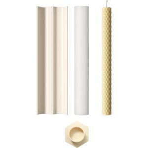 BOOWAN NICOLE Honeycomb Glow Taper Candle Silicone Molds for Candle Making, Pillar Candle Silicone Moulds for Home Decoration Gift DIY (LZ0844)