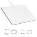 Wired Trackpad for Win/ Mac, High Precision Wired Touchpad with Multi-Gesture, Premium Glass Surface, Dual Cables(USB A to C & USB C to C) for Windows 10/ 11 Computer and iMac, MacBook Air/ Pro, White