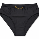 Seagoo Womens High Waisted Bikini Bottoms Tummy Control Full Coverage Bathing Suit Swim Bottom with Paperclip Chain XL