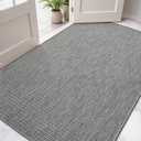 DEXI Dirt Trapper Door Mat, 31x60 Washable Doormat, Dirt Resistant and Absorbent, Easy Clean Low-Profile Floor Rugs for Entryway, Front Door, and Inside Entrance, 2'7" X 5' (Rectangular), Dark Grey