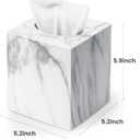 Square Tissue Box Cover, Marble Modern Facial Paper Holder, Cube Acrylic Tissue Holder Accessories for Bathroom Vanity Countertop, Bedroom Dresser, Night Stand, Desk, Office