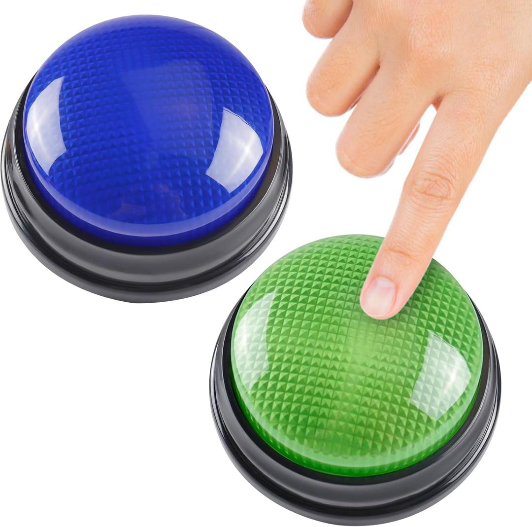 2-Pack Buzzers for Trivia Games, Game Buzzers with Lights and Sound, Family Feud Buzzers, Answer Buzzers for Classroom and Trivia Nights