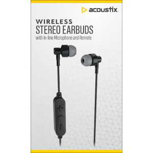 Acoustix Wireless Stereo Earbuds - Black