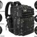 LHI Military Tactical Backpack for Men and Women 45L Army 3 Days Assault Pack Bag Large Rucksack with Molle System - Black CP