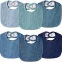 Wrrernsin Muslin Baby Bibs for Unisex Boys Girls, Cotton Drool Bibs, Adjustable Newborn Bibs for Drooling and Teething