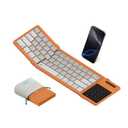 Nillkin Upgraded Foldable Bluetooth Keyboard with Touchpad & Number Pad, Portable Wireless Keyboard for Travel, Pocket-Sized, Full Size Keys, Support 3 Devices for iPad Laptop Tablets Phone, Orange