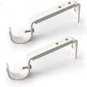 Curtain Rod Brackets Heavy Duty Drapery Hardware Adjustable Rod Holders for 7/8 or 1 Inch Rods, Set of 3 (White, fits rods up to 1 inch)