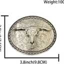 3 x XGALBLA Western LongHorn Bull Head Texas Cowboy Belt Buckle Silever