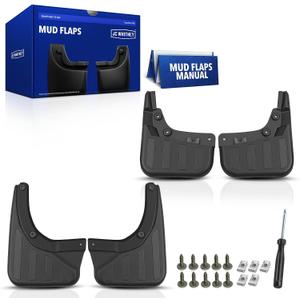 JC Whitney JFBAJCWSG00264 Set of 4 Front and Rear Mud Flaps Splash Guards - Compatible with Mercedes-Benz GLK250 2013-2015, GLK280 2009, GLK300 2010-2015, GLK350 2009-2015
