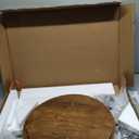 Big Side Table, 3-Tier Large Size Round End Table with X-Leg Design, Nightstand Bedside Table for Living Room, Bedroom, Drink Table Coffee Table for Patio, Indoor Outdoor Use, 16.5''x16.5''x22.8'' (Brown+black)