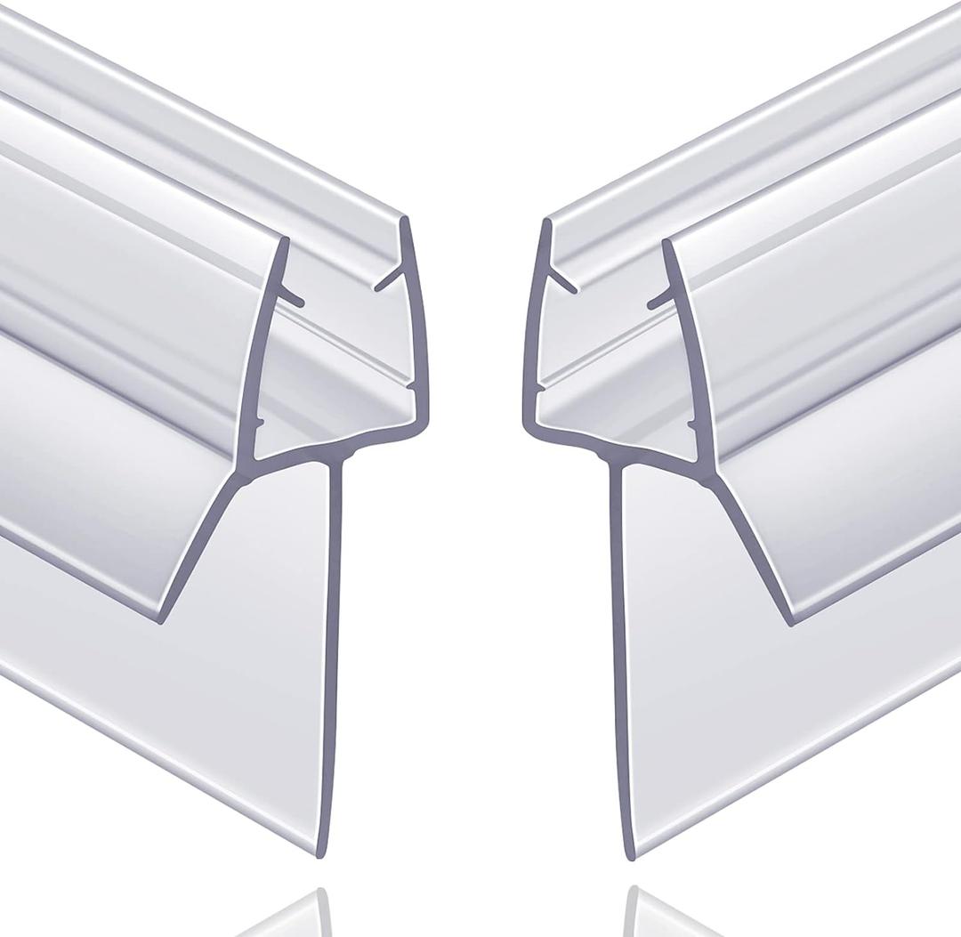 2-Pack Butecare Frameless Shower Door Bottom Seal with Long Sweep for Glass Doors Stop Shower Leaks and Create a Water Barrier (1/4 x 36)