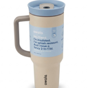 Owala Travel Tumbler SS 40oz Beige Blue Bottle