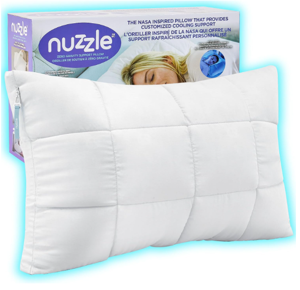 Nuzzle Cooling Adjustable Pillow for Side Sleepers, Luxury Standard Size Bed Pillow Hotel Collection  Best Adjust Height Soft Firm Pillow for Back, Stomach or Side Sleepers  Home Gifts
