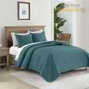 HORIMOTE HOME Quilt Queen Size Teal Blue, Lightweight Quilts for Summer Ultra-Soft Microfiber Modern Style Quilted Clouds Pattern Bedspread Quit Set 3 Pieces(1 Quilt and 2 Pillow Shams)