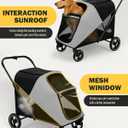 Dog Stroller for Large & Medium Dogs, 4 Wheels Pet Stroller for Large Dogs up to 120lbs, Extra Large Dog Stroller with Foldable Design, Sun Shades, Storage Pocket, Breathable Mesh