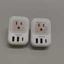 2 Pack European Plug Adapter USB C, TESSAN US to Europe Adapter 4 Outlets 3 USB Charger, Type C International Power Adaptor to Italy Spain France Portugal Iceland Germany, Europe Travel Essentials