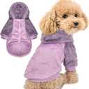 FabriCastle Dog Hoodie Sweater for Small Dogs Boy and Girl, Small Dog Clothes XS XXS Puppy Sweatshirt, Pet Outfit, Cat Clothing Super Soft Warm Snap On Closure (Lavender-Purple, X-Large)