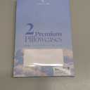 LuxClub Collection Pillowcases 2 Pack - Eco Friendly Wrinkle Free Cooling Pillow Cases with Satin Trim - Machine Washable Hotel Bedding Silky Soft - White King