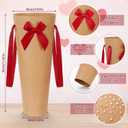 Mooliwe 20 Pcs Mother's Day Flower Bouquet Bags Kraft Paper Flower Gift Bag with Ribbon Handle Floral Bouquet Holder for Mom Teacher Gift Mother's Day Wedding Graduation Florist Supplies(Brown, Red)