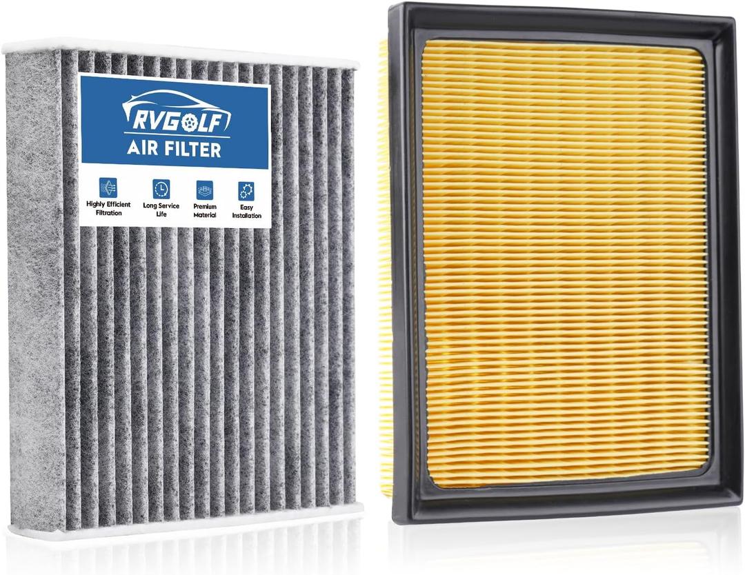Engine+Cabin Air Filters Set Fit for (All Only Fit Hybrid, Not Gas!) 2016-2018 Toyota RAV4 2.5L, 2010-2015 Prius 1.8L Engine Air Filter Replacement for My Car Accessories# 17801-37020 CF10285