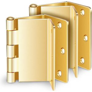 Handicap Brass Expandable Door Hinges - Offset Hinges for Doors - 3 Pack