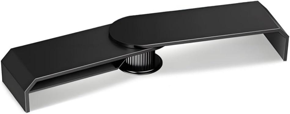 Dual-Screen Rotating Computer Monitor Stand Riser with Storage, Adjustable Desktop Laptop Stand and Heightened Display Shelf for Office Desk Organization(Black)