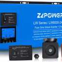 ZLPOWE 6000W 24V Inverter DC Pure Sine Wave 18000W Peak Low Frequency Off-Grid Solar Inverters 240Vac Input 120Vac/240Vac Output Split Phase with Battery Charger LCD Display for RVs Home UL1741