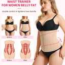 Gotoly Waist Trainer for Women Zipper Corset Shapewear Tummy Control Faja Body Shaper Waist Cincher Workout Girdle (Beige, S)