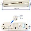 Corded White Wall Phone, TelPal Small Analog Wall Telephone for Seniors Home, Single Line Trimline Landline Phones, No AC Power or Battery Required