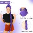 PUREHAIR 47 Inches Long Purple Braided Hair Anime Costume Wig High Temperature Heat Resistant Silk Fiber Natural Looking Cosplay Wig for Halloween Party, Cosplay (Purple, Adult Size)
