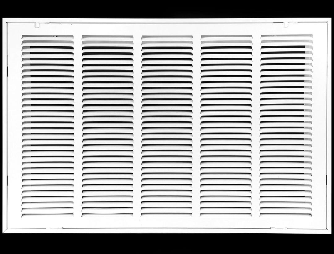 HVAC Premium 26" X 16" Steel Return Air Filter Grille for 1" Filter - Fixed Hinged - HVAC DUCT COVER - Flat Stamped Face - White [Outer Dimensions: 28 5/8"w X 18 5/8"h]