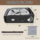 Padded Stroller Travel Bag for Airplane with Wheels, 32"L x 24"W x 12"H