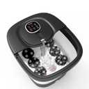 Foot Spa Bath Massager, 2025 Upgraded Foot Bath with Circulation Heat, Motorized Shiatsu Massage Balls, Pedicure Soaking Tub with Waves, Remote, Handle, Feet Stress Relief, Gifts