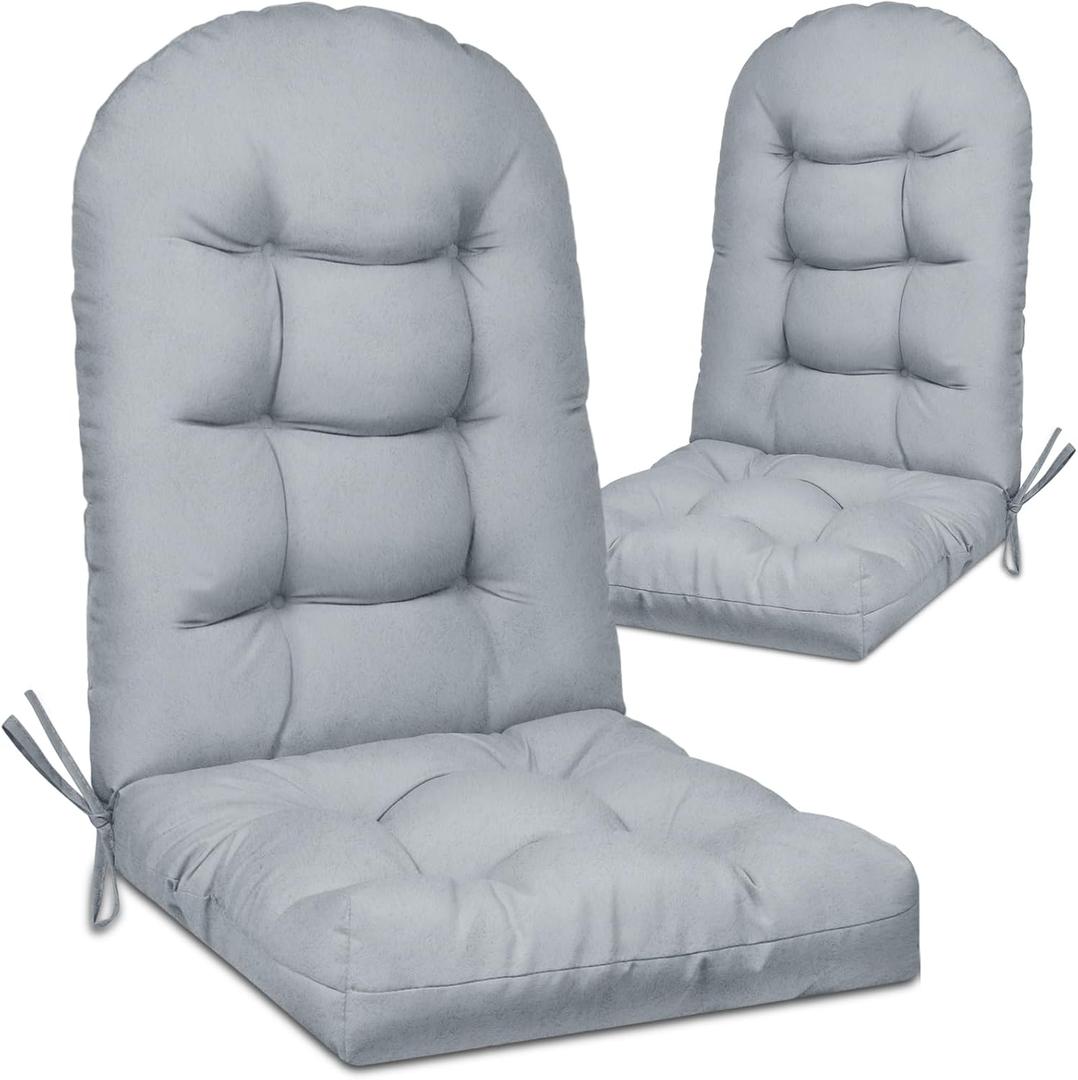 2 Pack Adirondack Chair Cushion, Waterproof Rocking Chair Cushion - Fade Resistant Patio Furniture Cushions, Thickened Patio Chair Pad for Outdoor and Indoor, 49x20x5 Inch (Blue Grey)