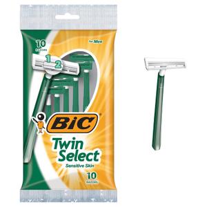 BIC Men's Twin Select Disposable Razor, Sensitive Skin, 10 count (Pack of 3)