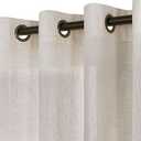 KOUFALL Tan Beige Bronze Grommet Linen Blend Sheer Curtains 52x86 Inches Long for Living Room Bedroom