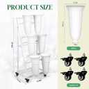 Flower Display Stand With 6 Buckets,Flower Bar with Wheels,Flower Cart Display Stand for Florist Garden Wedding Home Decor (White)