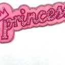 Pink Princess w/Crown Iron On or Sew On Embroidered Patch 10 Pieces