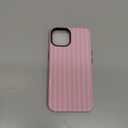 Compatible with iPhone 15 Case, Cute Fashion Aesthetic Striped Pattern Cover for Women, Shockproof Soft TPU and Hard PC Protective Phone Case for iPhone 15 6.1"- Pink