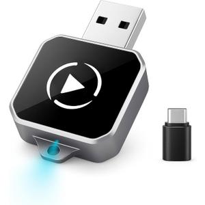 Wireless CarPlay & Android Auto Adapter, Plug & Play 2-in-1 Conversion for Wired Apple CarPlay Cars, USB/USB-C Compatible, Works with iPhone iOS 10+ & Android 11+ Smartphones