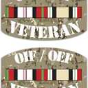 Edward & Co 2pcs Sticker OIF/OEF Operation Iraqi Enduring Freedom Veteran Decal United States Army Military for Car Truck Window Laptop Bumper US Flag 5 inches x3.25 inches