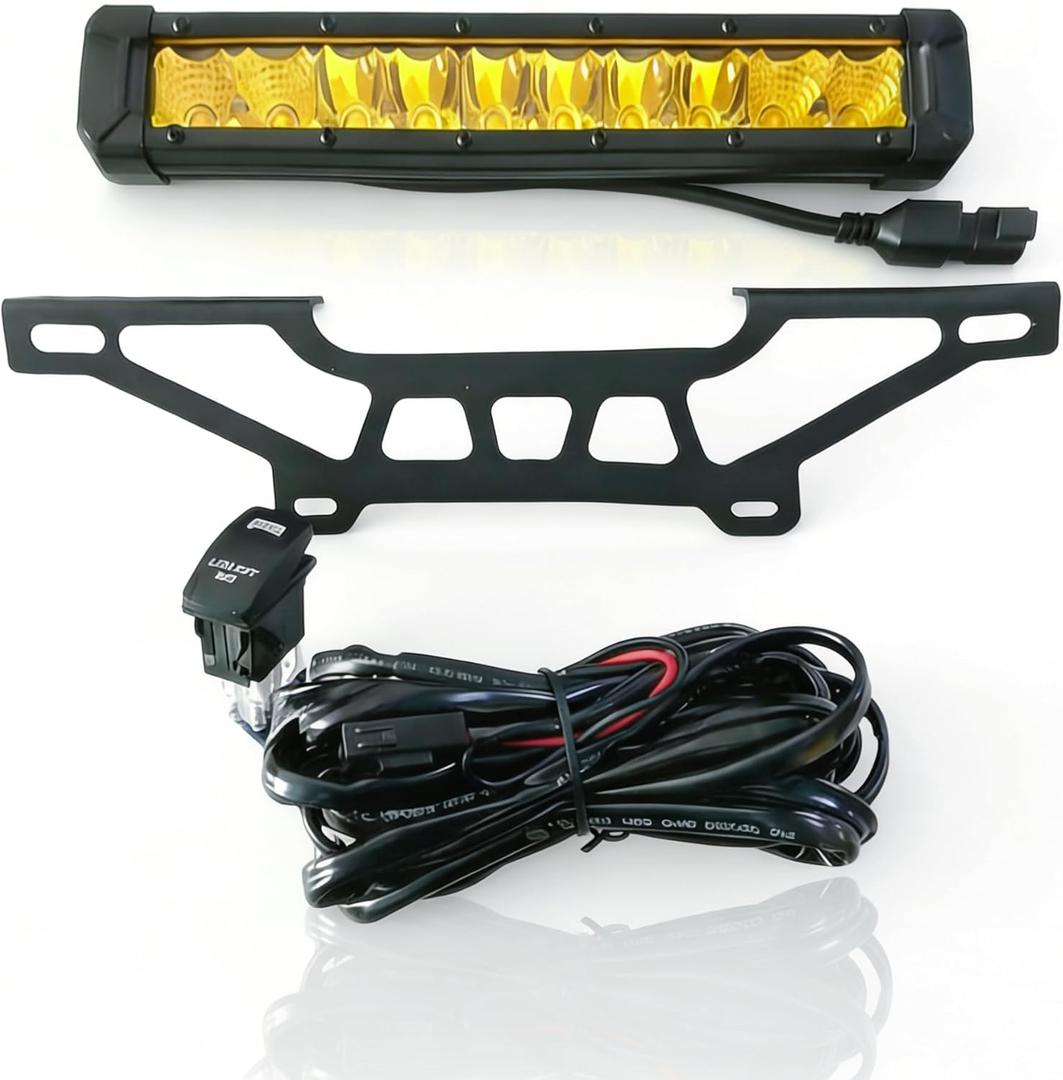 Can am X3 Shock Tower Light Bar Mount Compatible with Can-Am Maverick X3 & X3 Max X RS Turbo R - 50W High-Power LED Light Bar + Rock Switch Wiring Harness Included
