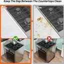 Stove Gap Covers Stainless Steel (2PCS),Stove Gap Filler,Range Trim Kit,Stove Gap Guard for Kitchen Oven Between Stovetop and Counter,Easy Clean Heat Resistant,Adjustable Length 13.8'' to 27.5'',White