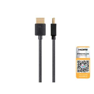 Monoprice High Speed HDMI Cable - 4K@60Hz, HDR, 18Gbps, YUV, 4:4:4, 36AWG, 8 Feet, Black - Ultra Slim Series