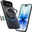 TORRAS 360 Magnetic Stand for iPhone Air Case, [Fit for MagSafe] [Military-Grade Protection] Translucent Slim Case for iPhone 17 Air, 2025, Obsidian Black, Ostand O3 Fitness Series