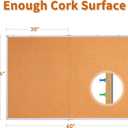 maxtek Large Cork Board 60 x 36 in, Bulletin Board for Walls, 5'x 3' Extra Aluminum Framed Corkboard, Foldable Wall Mounted Back to School Pin Memo Notice Cork Board for Office, Home Wall Display, 60x36 inches Silver