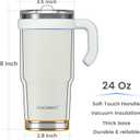 For Iced Coffee & Smoothies Never Drink from a Moldy Lid Again: 24oz Hygienic Tumbler, 100% Leakproof Lid & Removable Foldable Spout. Reinforced Base, Fits Cup Holders-Cream