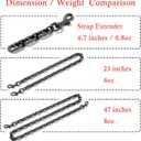 Gunmetal Purse Chain Strap, 23" Black Shoulder Bag Chain, Handbag Chains Replacement for Coach Nolita Swinger Tabby Teri Bags Accessory (Black, 23 Inches)