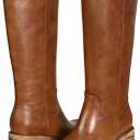 VBDB Women's Knee High Boots Square Toe Chunky Block Heel Long Boots for Women Comfortable Low Heel Womens Boots (Brown)