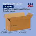 BOX USA Shipping Boxes 14"L x 6"W x 6"H 25-Pack Long Corrugated Boxes for Moving, Shipping, Mailing, Packing, Packaging and Storage